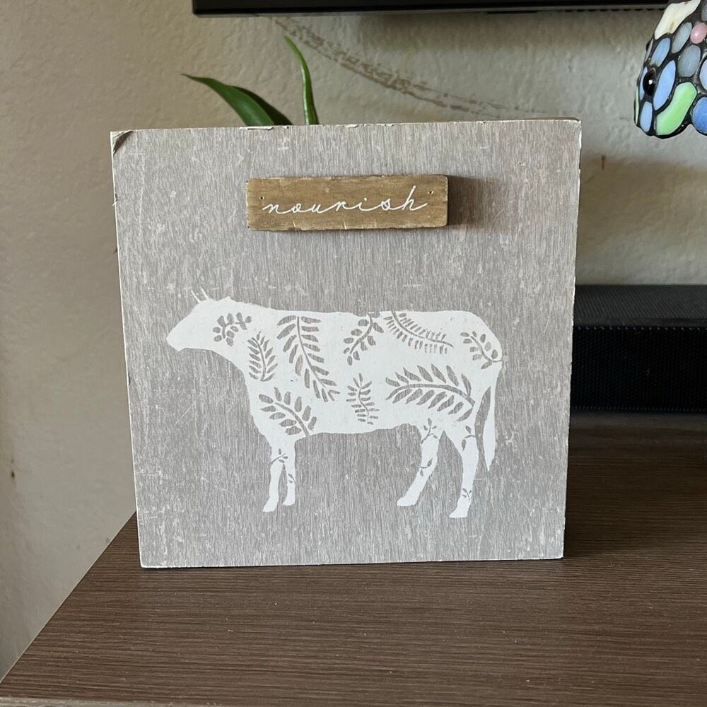 Nourish Cow Gray Kitchen decor frame